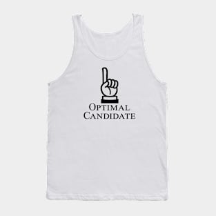 Optimal Candidate - black text pointing up Tank Top